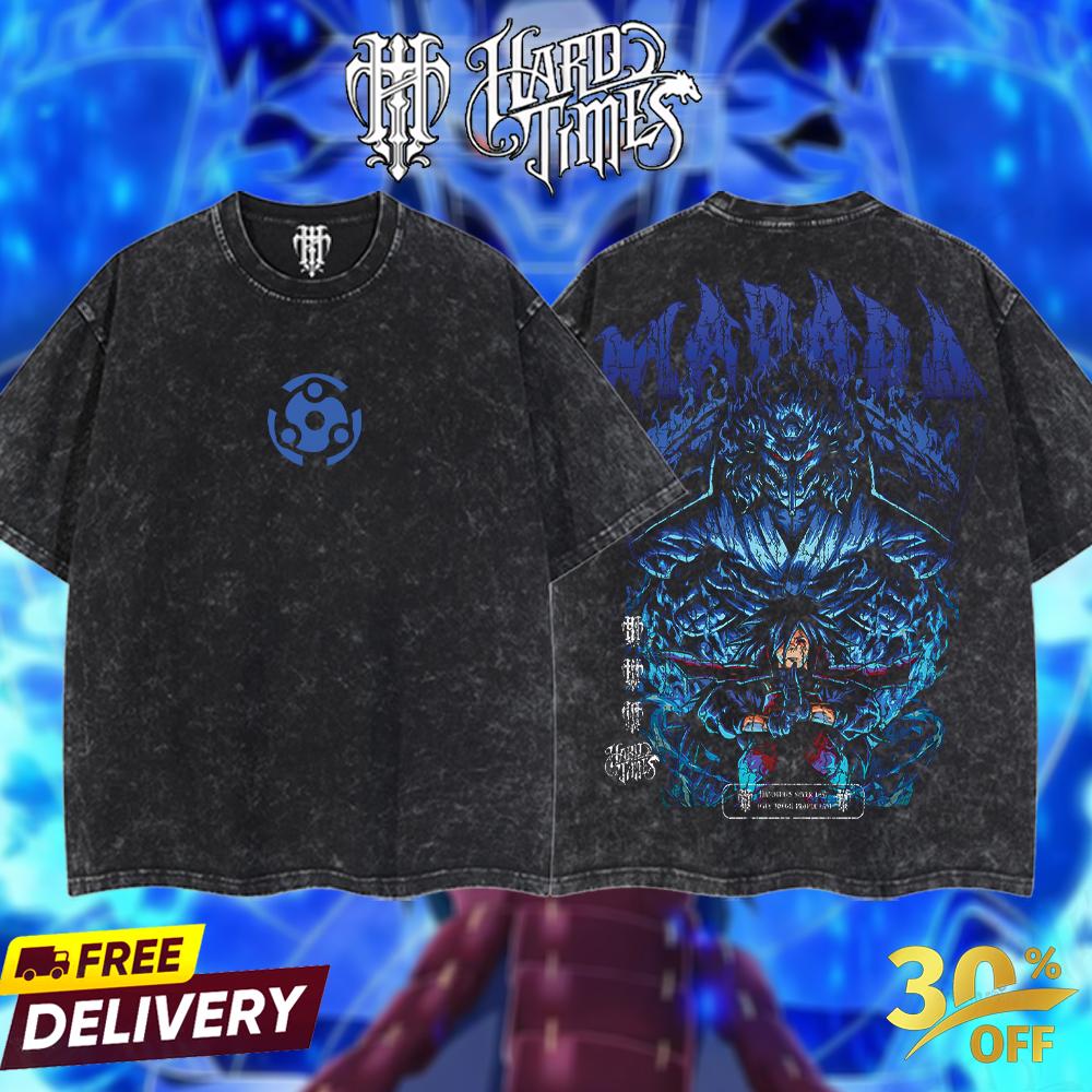 HardTimesClothing - Madara Naruto Badass Shinobi Retro Vintage Unisex Oversize Anime Manga Acid Washed Heavyweight Cotton T-shirt, Anime Merch, Gift For Anime Fan. Clothes Oversized