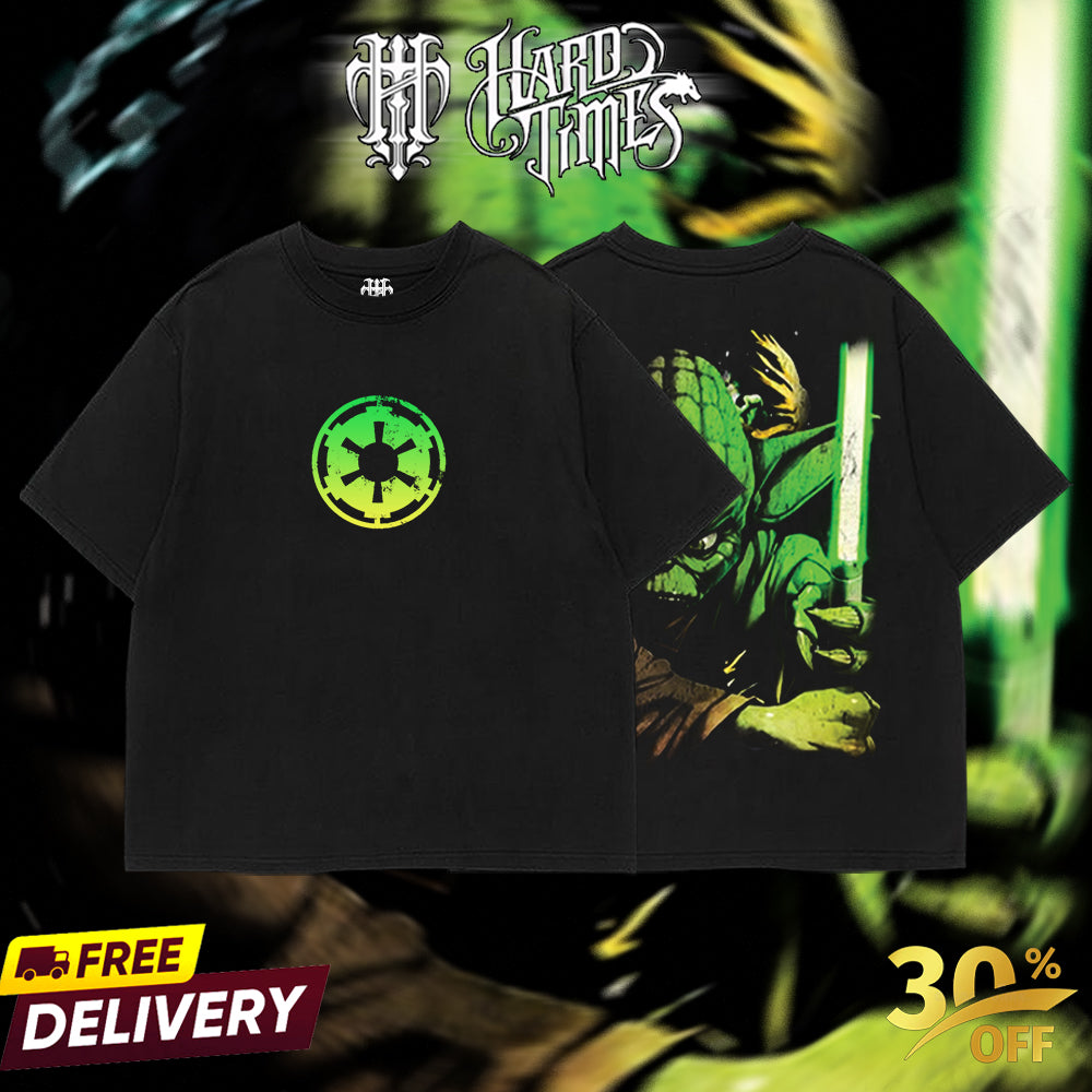 HardTimesClothing - Yoda Galactic Republic Starwar Retro Limited Vintage, Collection Movie Oversized Washed Tee Acid Washed Lightweight TSHIRT, Gift for him her Clothes Cotton Superhero, Super villain. (Copy) (Copy)
