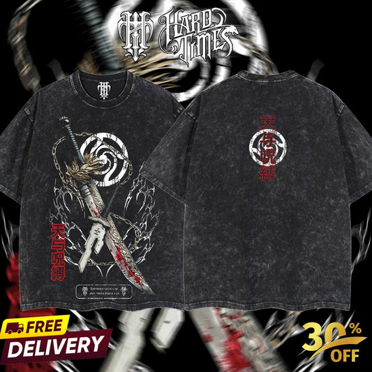 HardTimesClothing Toji x maki Zenin weapon Jujutsu Kaisen Season 3 2026 Retro Vintage Unisex Oversize Anime Manga Acid Washed Heavyweight Cotton T-shirt, Anime Merch, Gift For Anime Fan. Menswear Oversized