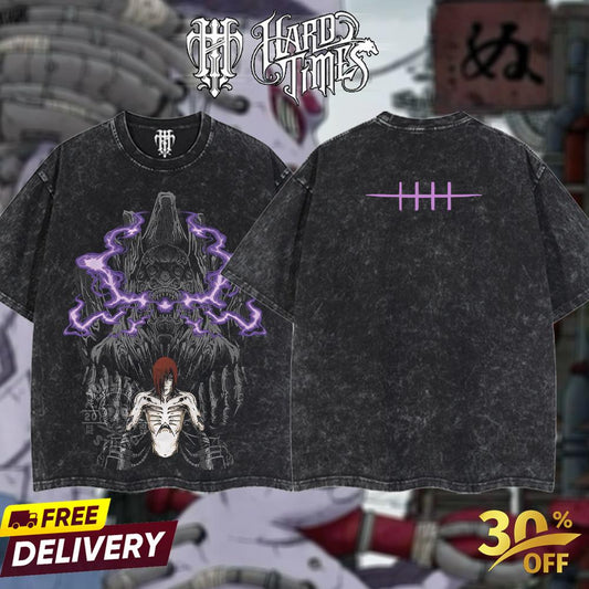 HardTimesClothing "Nagato uzumaki x gedo statue" Naruto Retro Vintage Unisex Oversize Anime Manga Acid Washed Heavyweight Cotton T-shirt, Anime Merch, Gift For Anime Fan.