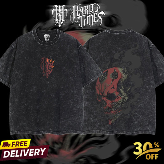 HardTimesClothing - Darth Maul Sith Order Starwar Retro Limited Vintage, Collection Movie Oversized Washed Tee Acid Washed Lightweight TSHIRT, Gift for him her Clothes Cotton Superhero, Super villain. (