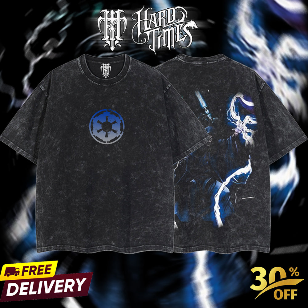 HardTimesClothing - Emperor Palpatine Galactic Empire Starwar Retro Limited Vintage, Collection Movie Oversized Washed Tee Acid Washed Lightweight TSHIRT, Gift for him her Clothes Cotton Superhero, Super villain. (Copy) (Copy) (Copy) (Copy)