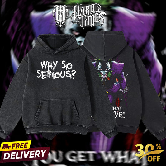 HardTimesClothing - Joker DC Retro Limited Vintage, Collection Movie Oversized Washed Tee Acid Washed Lightweight TSHIRT, Gift for him her Clothes Cotton