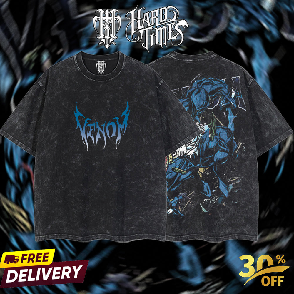 HardTimesClothing - Venom Marvel Retro Limited Vintage, Collection Movie Oversized Washed Tee Acid Washed Lightweight TSHIRT, Gift for him her Clothes Cotton Superhero, Super villain. (Copy) (Copy) (Copy) (Copy)