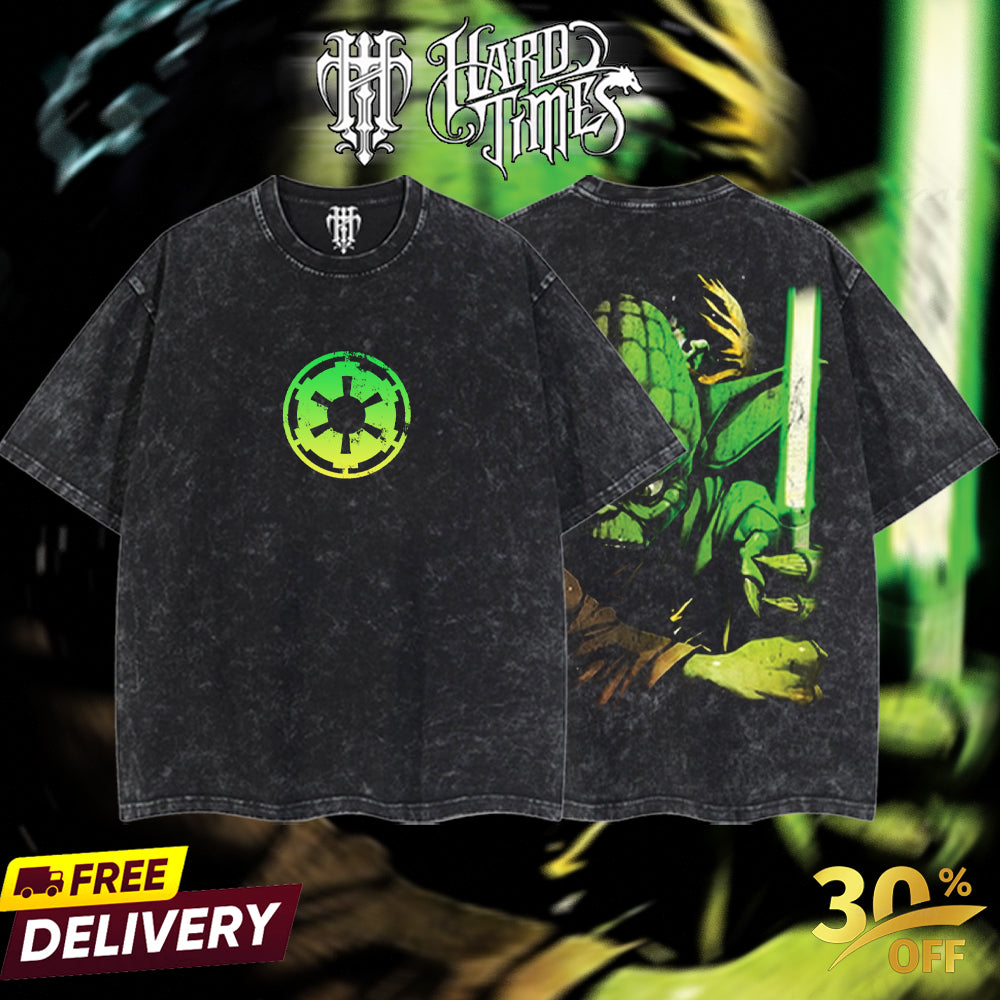 HardTimesClothing - Yoda Galactic Republic Starwar Retro Limited Vintage, Collection Movie Oversized Washed Tee Acid Washed Lightweight TSHIRT, Gift for him her Clothes Cotton Superhero, Super villain. (Copy) (Copy)