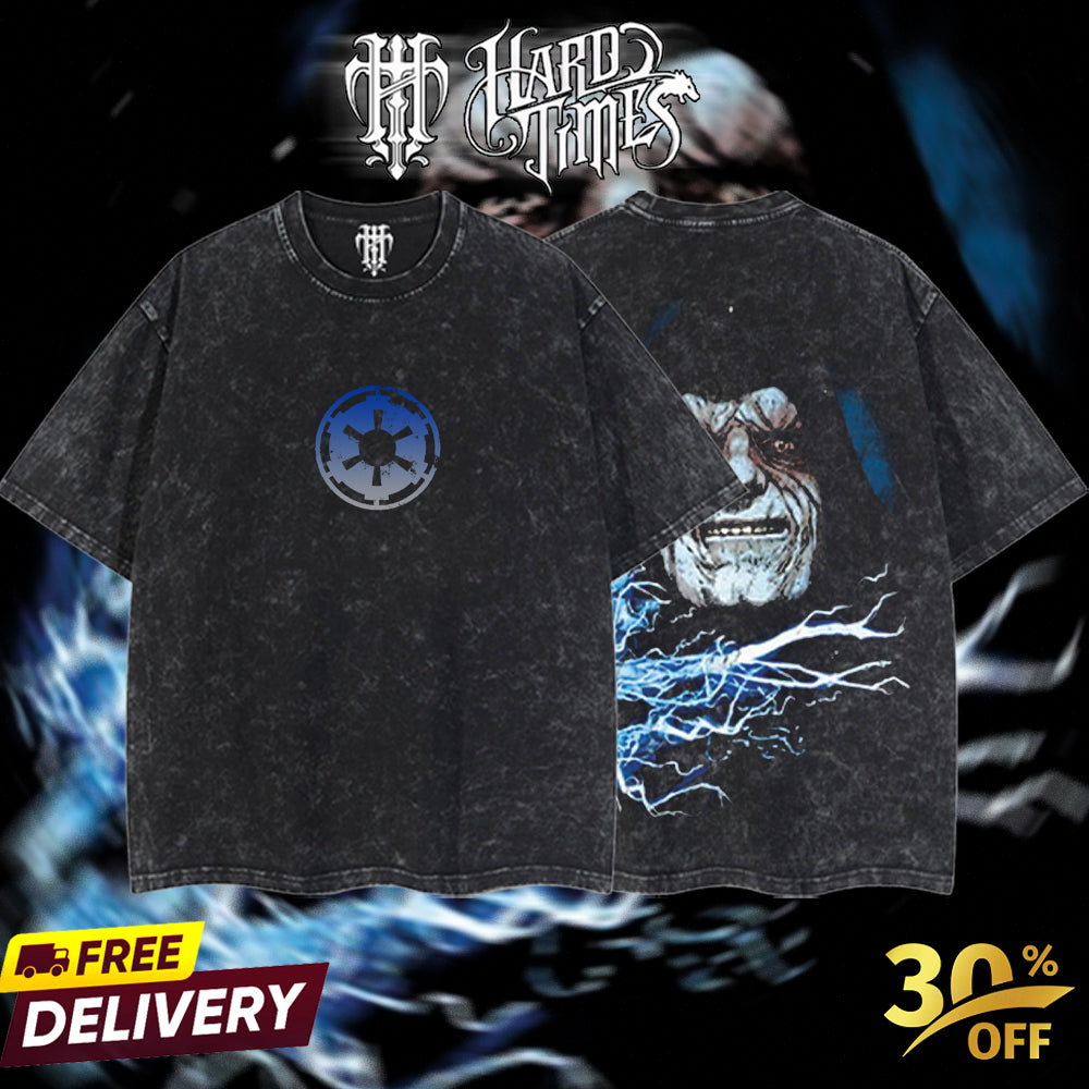 HardTimesClothing - Emperor Palpatine Galactic Empire Starwar Retro Limited Vintage, Collection Movie Oversized Washed Tee Acid Washed Lightweight TSHIRT, Gift for him her Clothes Cotton Superhero, Super villain. (Copy) (Copy) (Copy)