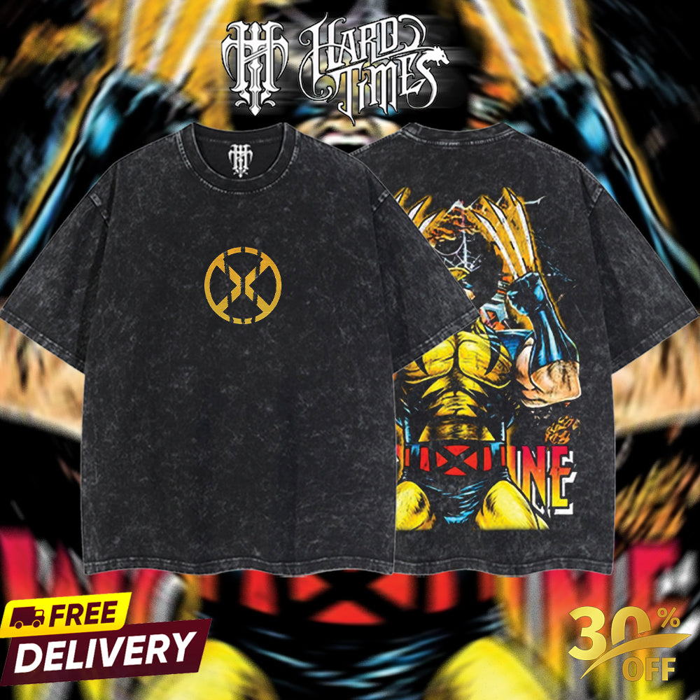 HardTimesClothing - Weapon X Marvel Retro Limited Vintage, Collection Movie Oversized Washed Tee Acid Washed Lightweight TSHIRT, Gift for him her Clothes Cotton Superhero, Super villain.