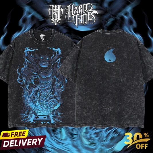 HardTimeClothing - Blastoise Pokemon Retro Vintage Unisex Oversize Anime Manga Acid Washed Heavyweight Cotton T-shirt, Anime Merch, Gift For Anime Fan. Clothes Oversized (Copy) (Copy)