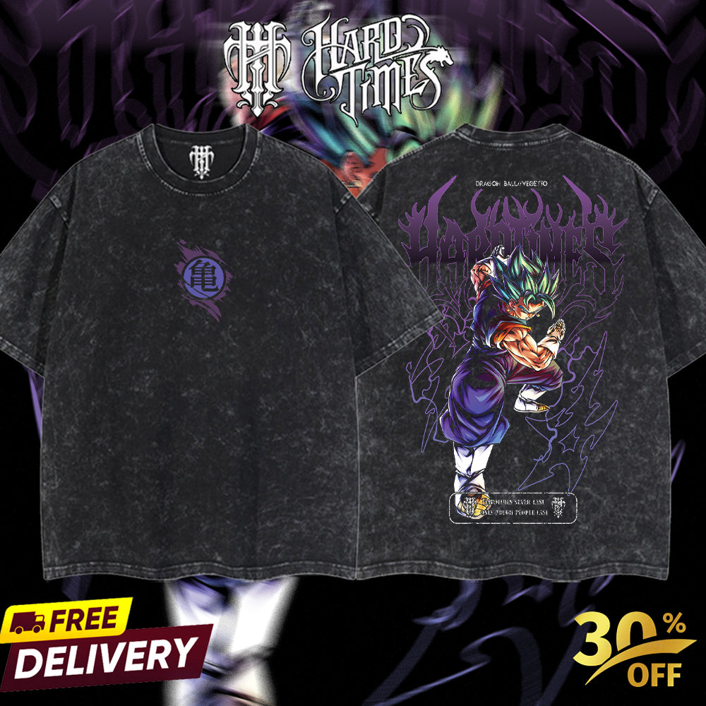 HardTimesClothing Vegito Dragonball Retro Vintage Unisex Oversize Anime Manga Acid Washed Heavyweight Cotton T-shirt, Anime Merch, Gift For Anime Fan. Menswear Oversized. (Copy) (Copy) (Copy)