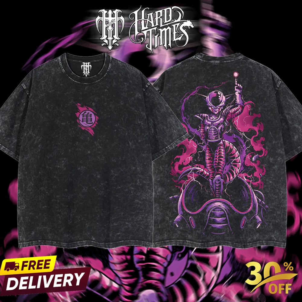 HardTimesClothing Frieza Dragonball Retro Vintage Unisex Oversize Anime Manga Acid Washed Heavyweight Cotton T-shirt, Anime Merch, Gift For Anime Fan. Menswear Oversized. (Copy) (Copy) (Copy)