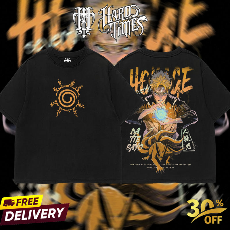 HardTimesClothing - Naruto Anime Limited Edition Death Reaper Seal Double Printed Oversize Lightweight Acid Washed Hoodie, graphic hoodies men streetwear (Copy) (Copy)