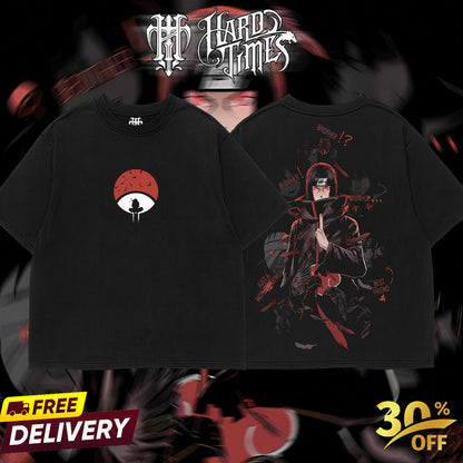 HardTimesClothing - Uchiha Itachi Naruto Anime Limited Edition Death Reaper Seal Double Printed Oversize Lightweight Acid Washed Hoodie, graphic hoodies men streetwear (Copy) (Copy)