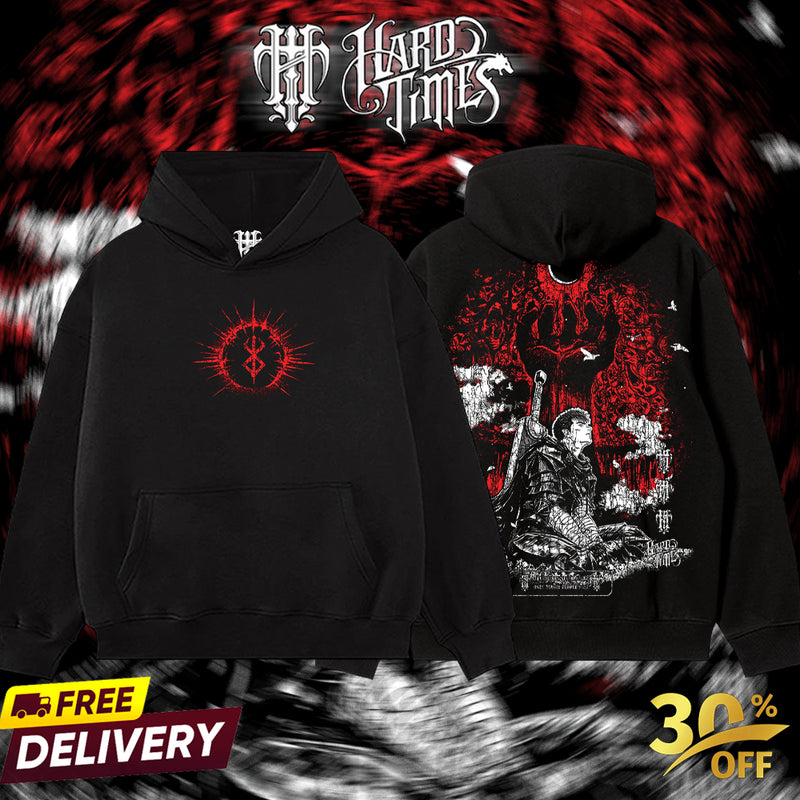 HardTimesClothing - Guts Berserk Vintage Unisex Oversize Anime Manga Acid Washed Heavyweight Cotton T-shirt, graphic tee,anime merch fan, outfits men.