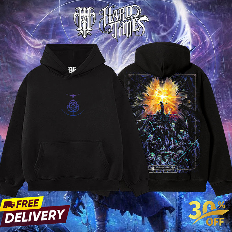 HardTimesClothing Elden Ring Nightreign Retro Vintage Unisex Oversize Anime Manga Acid Washed Heavyweight Cotton T-shirt, Anime Merch, Gift For Anime Fan. Menswear Oversized