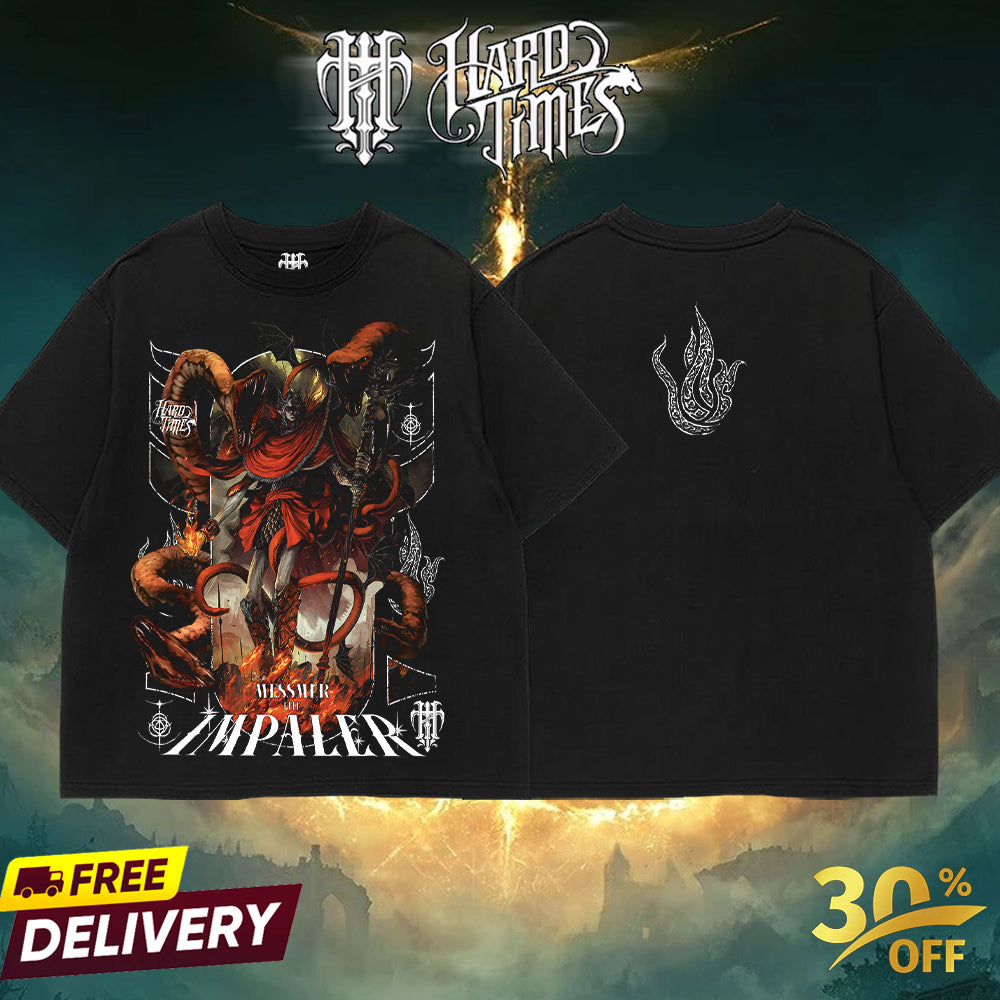 HardTimesClothing Messmer The Impaler Elden Ring Retro Vintage Unisex Oversize Anime Manga Acid Washed Heavyweight Cotton T-shirt, Anime Merch, Gift For Anime Fan. Menswear Oversized