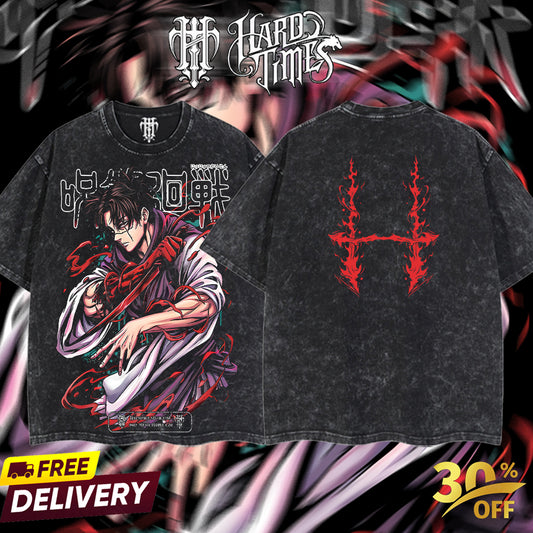 HardTimesClothing Choso 15.1 Jujutsu Kaisen season 3 2026 Retro Vintage Unisex Oversize Anime Manga Acid Washed Heavyweight Cotton T-shirt, Anime Merch, Gift For Anime Fan. Menswear Oversized