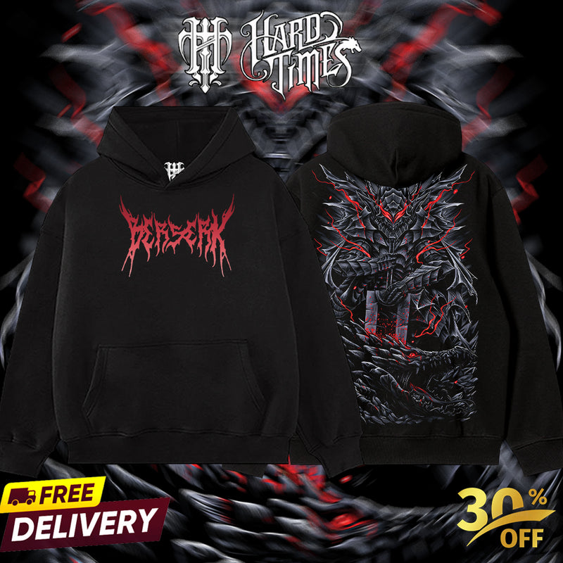 HardTimeClothing - Guts Berserk Retro Vintage Unisex Oversize Anime Manga Acid Washed Heavyweight Cotton T-shirt, Anime Merch, Gift For Anime Fan. Clothes Oversized
