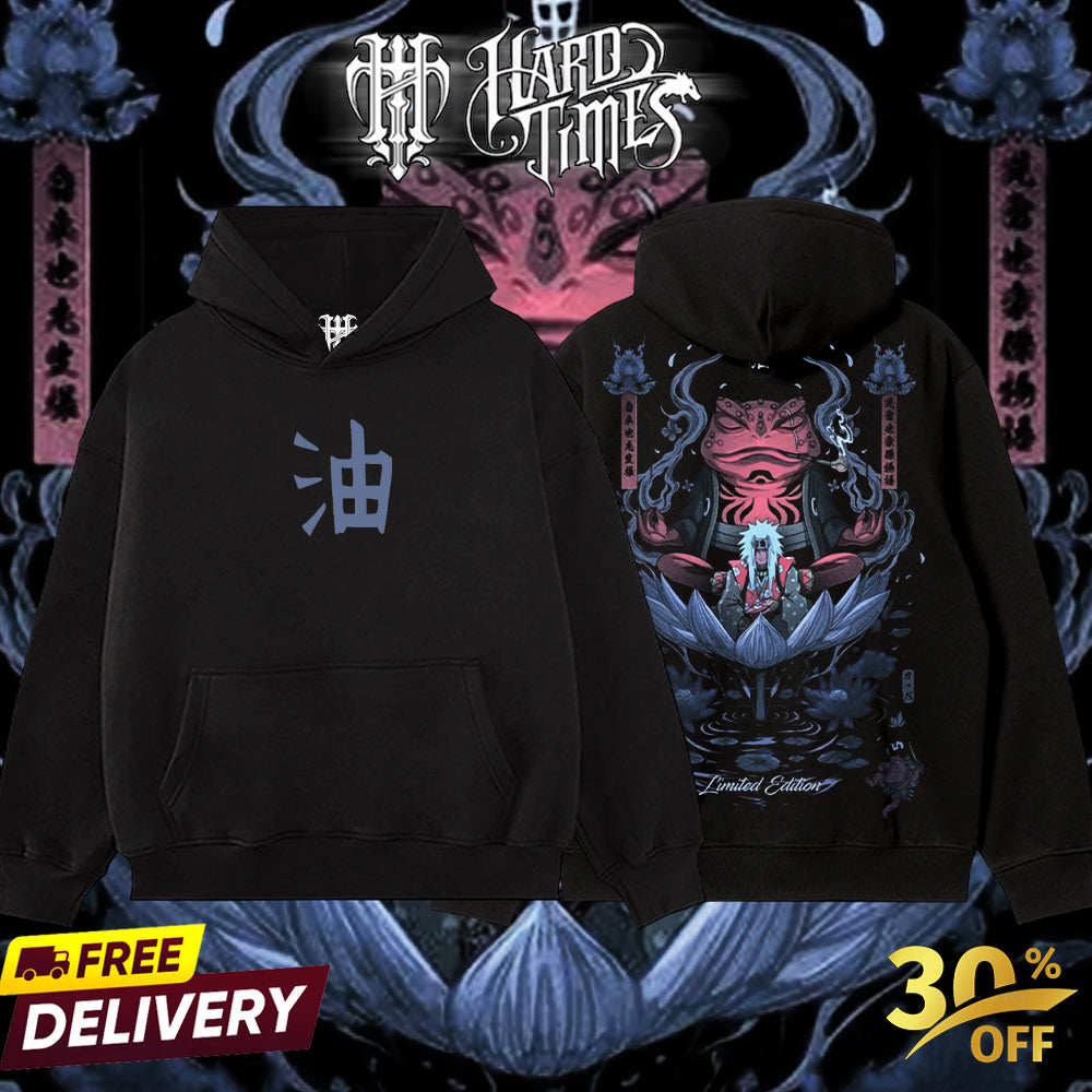 HardTimesClothing - Jiraiya Naruto Anime Limited Edition Death Reaper Seal Double Printed Oversize Lightweight Acid Washed Hoodie, graphic hoodies men streetwear (Copy) (Copy) (Copy)