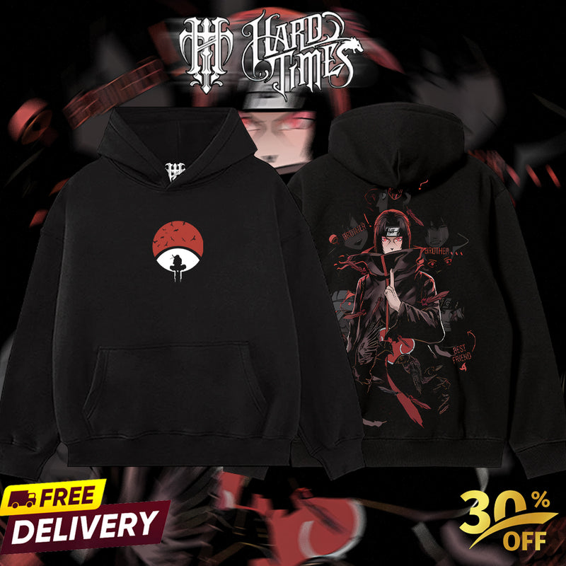 HardTimesClothing - Uchiha Itachi Naruto Anime Limited Edition Death Reaper Seal Double Printed Oversize Lightweight Acid Washed Hoodie, graphic hoodies men streetwear (Copy) (Copy)