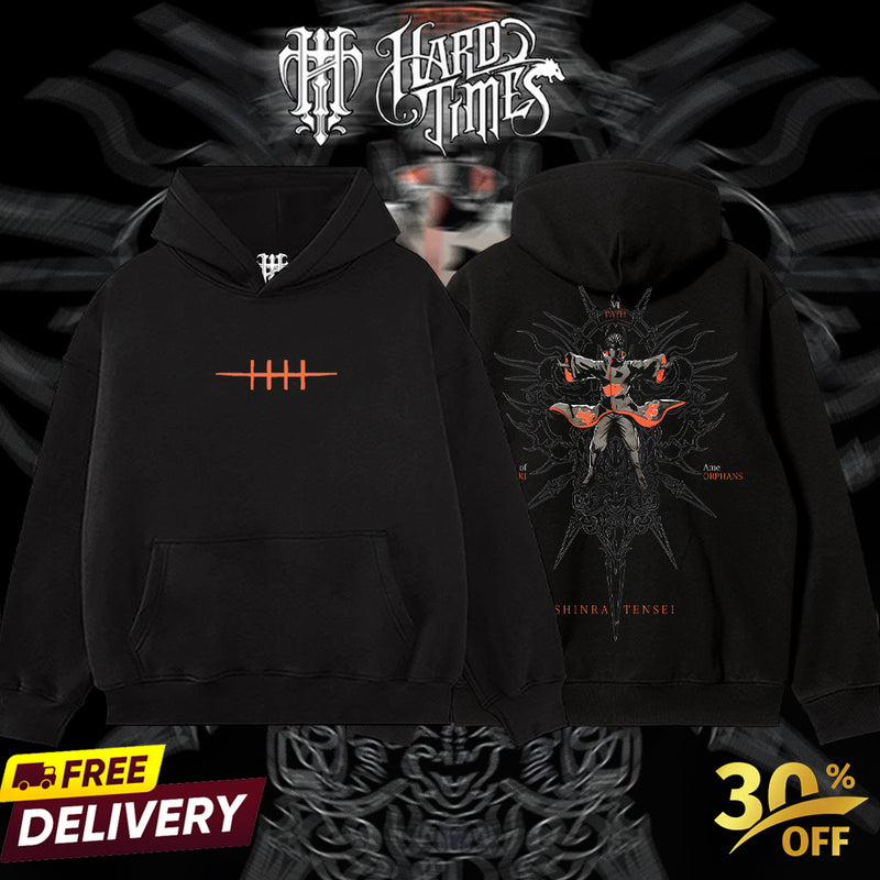 HardTimesClothing - Pain Naruto Anime Limited Edition Death Reaper Seal Double Printed Oversize Lightweight Acid Washed Hoodie, graphic hoodies men streetwear (Copy) (Copy)
