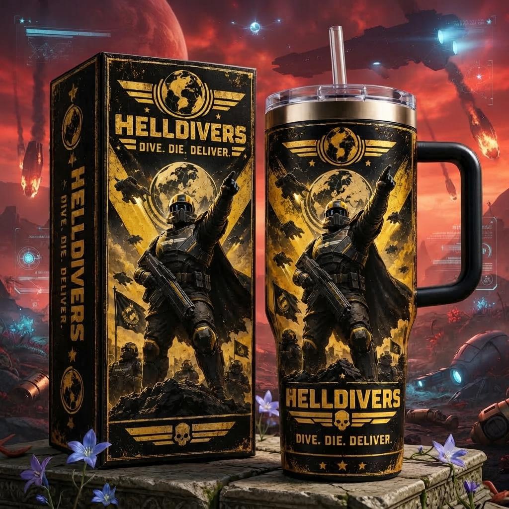 (Normal White Box) Tumbler 40oz - Helldivers II