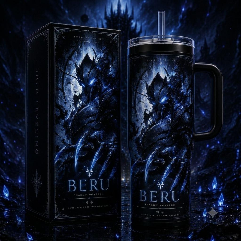 (Normal White Box) Tumbler 40oz - Beru Anime Solo Leveling