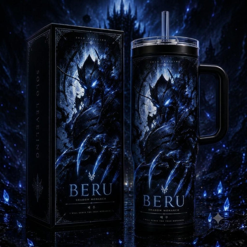 (Normal White Box) Tumbler 40oz - Beru Anime Solo Leveling
