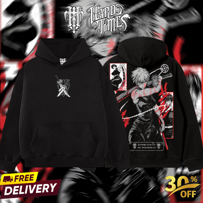 HardTimesClothing Maki Zenin Jujutsu Kaisen Season 3 2026 Retro Vintage Unisex Oversize Anime Manga Acid Washed Heavyweight Cotton T-shirt, Anime Merch, Gift For Anime Fan. Menswear Oversized