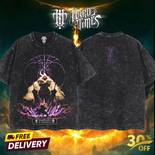 HardTimeClothing - Radahn Elden Ring Boss Retro Vintage Unisex Oversize Anime Manga Game Acid Washed Heavyweight Cotton T-shirt, Anime Merch, Gift For Anime Fan. Clothes Oversized