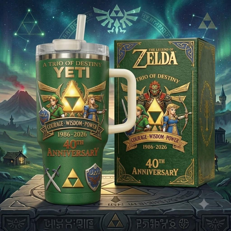 (Normal White Box) Tumbler 40oz - Zelda 40th Anniversary
