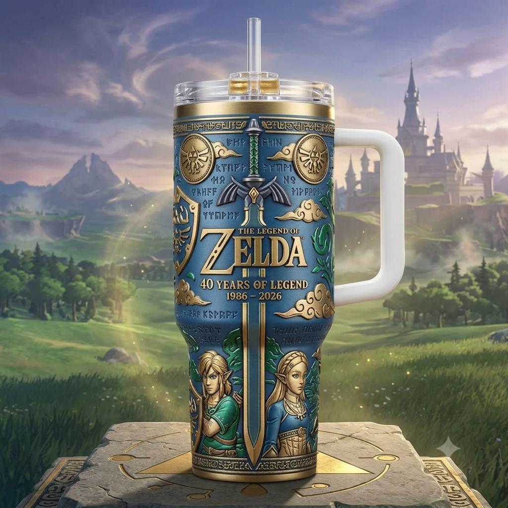 (Normal White Box) Tumbler 40oz - The Legend of Zelda 40 Years of Legend