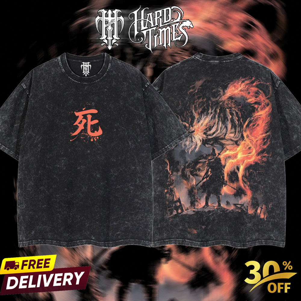 HardTimesClothing - Seiko Retro Limited Vintage From Software Collection Game Oversized Washed Tee Acid Washed Lightweight TSHIRT, Gift for him her Clothes Cotton (Copy)