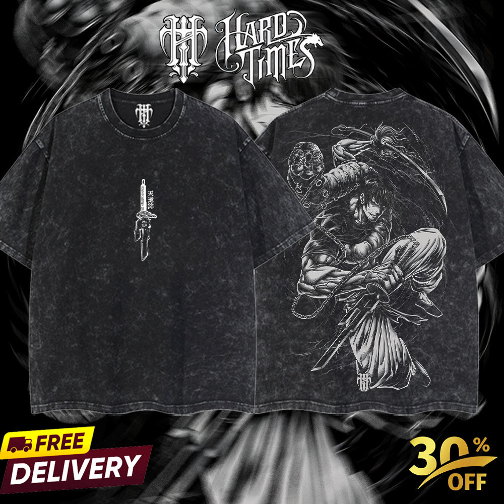 HardTimesClothing - Fushiguro Toji jujutsu kaisen Retro Vintage Unisex Oversize Anime Manga Acid Washed Heavyweight Cotton T-shirt, Anime Merch, Gift For Anime Fan. Clothes Oversized