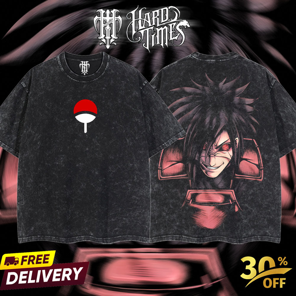 HardTimesClothing - Marada Naruto Anime Limited Edition Death Reaper Seal Double Printed Oversize Lightweight Acid Washed Hoodie, graphic hoodies men streetwear (Copy) (Copy)