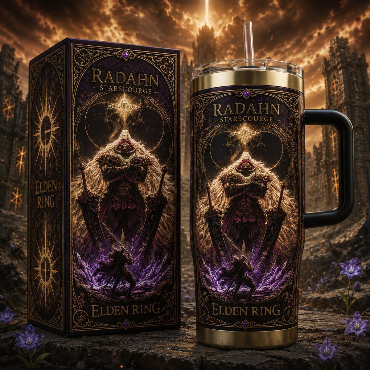 (Normal White Box) Tumbler 40oz - Radahn Eldenring