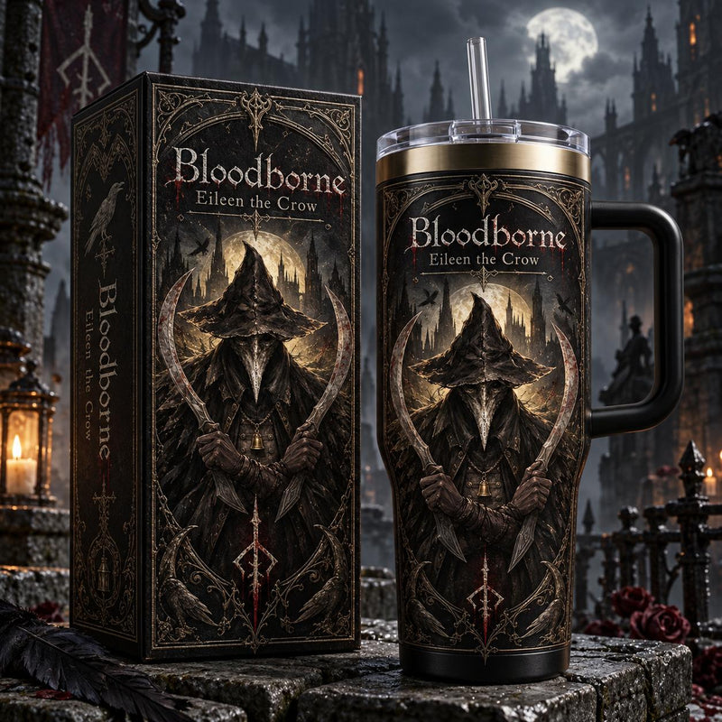 (Normal White Box) Tumbler 40oz - Eileen the Crow Bloodborne