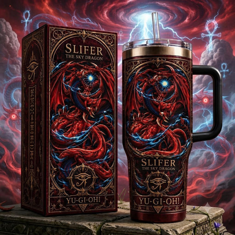 (Normal White Box) Tumbler 40oz - Slifer the Sky Dragon Yugioh
