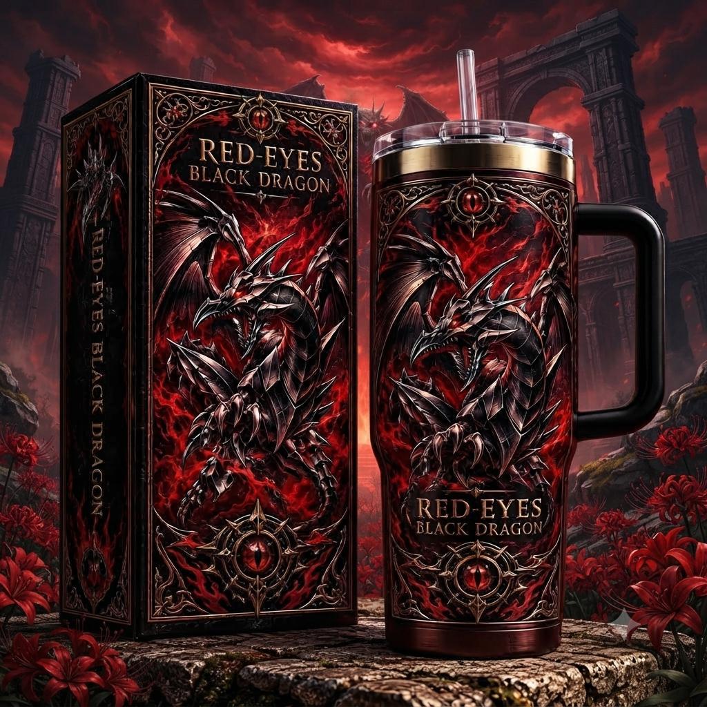 (Normal White Box) Tumbler 40oz - Red-Eyes Black Dragon Yugioh