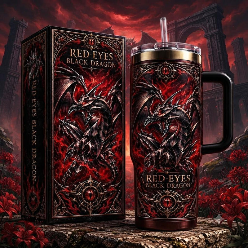 (Normal White Box) Tumbler 40oz - Red-Eyes Black Dragon Yugioh
