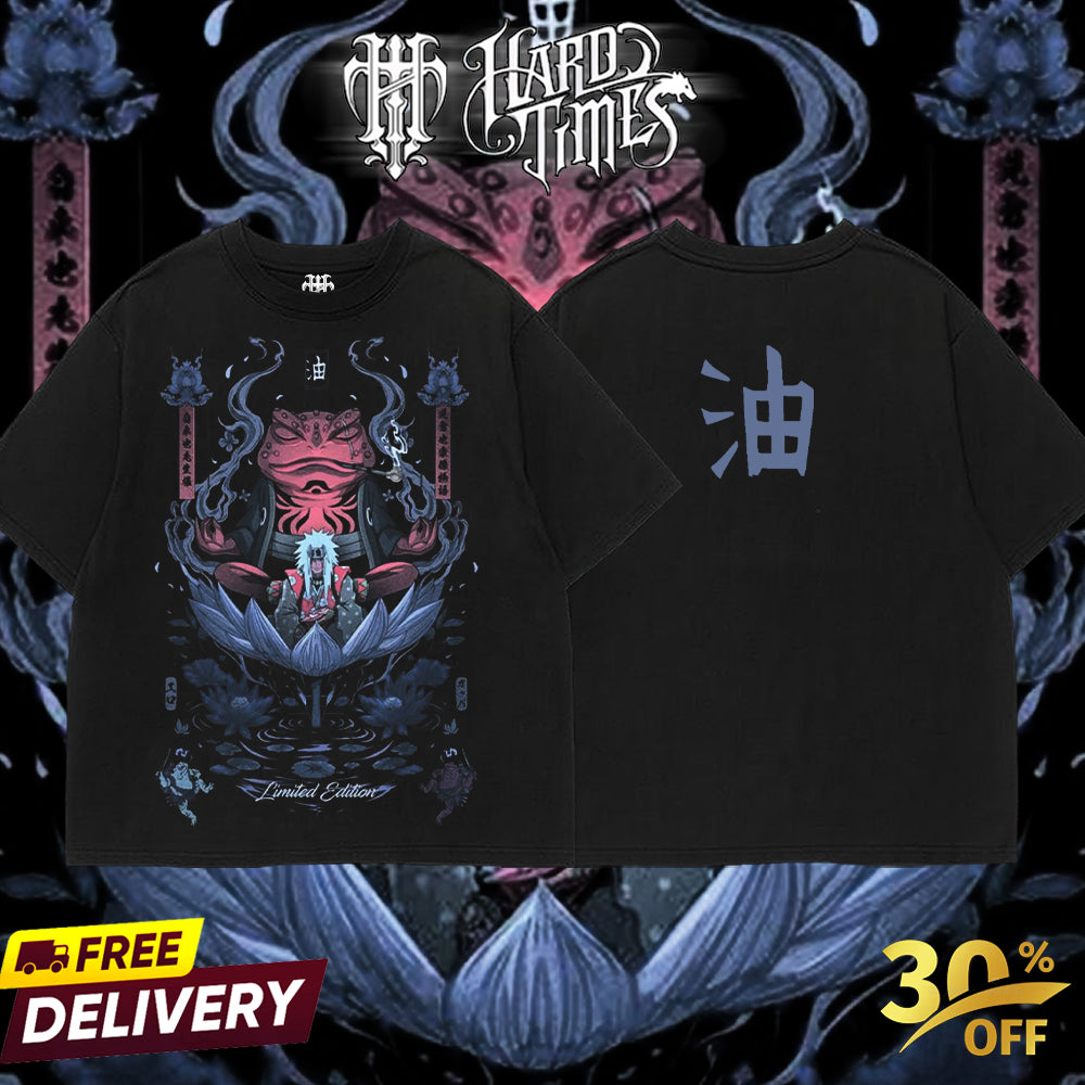 HardTimesClothing - Jiraiya Naruto Anime Limited Edition Death Reaper Seal Double Printed Oversize Lightweight Acid Washed Hoodie, graphic hoodies men streetwear (Copy) (Copy) (Copy)