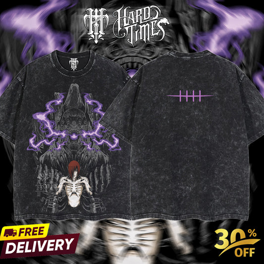 HardTimesClothing "Nagato uzumaki x gedo statue" Naruto Retro Vintage Unisex Oversize Anime Manga Acid Washed Heavyweight Cotton T-shirt, Anime Merch, Gift For Anime Fan.