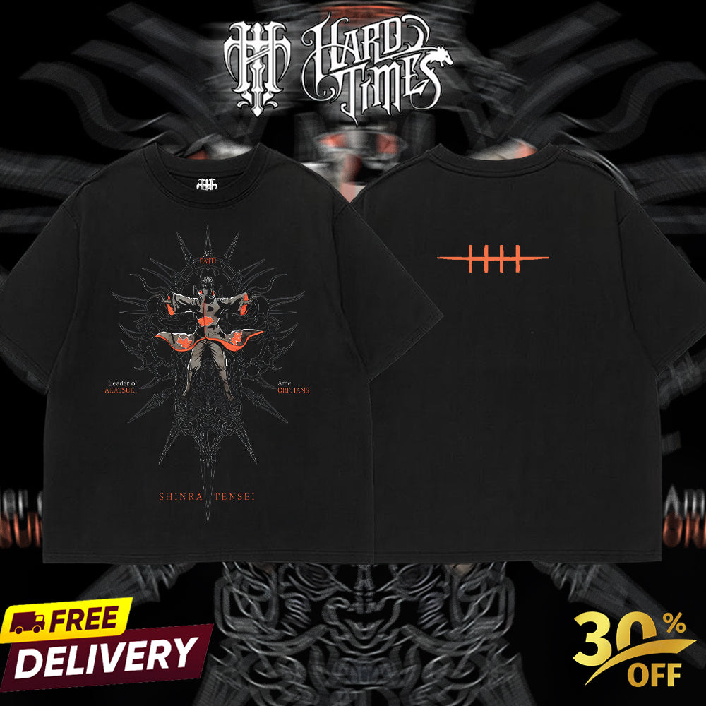 HardTimesClothing - Pain Naruto Anime Limited Edition Death Reaper Seal Double Printed Oversize Lightweight Acid Washed Hoodie, graphic hoodies men streetwear (Copy) (Copy)