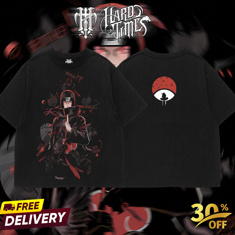 HardTimesClothing - Uchiha Itachi Naruto Anime Limited Edition Death Reaper Seal Double Printed Oversize Lightweight Acid Washed Hoodie, graphic hoodies men streetwear (Copy) (Copy)