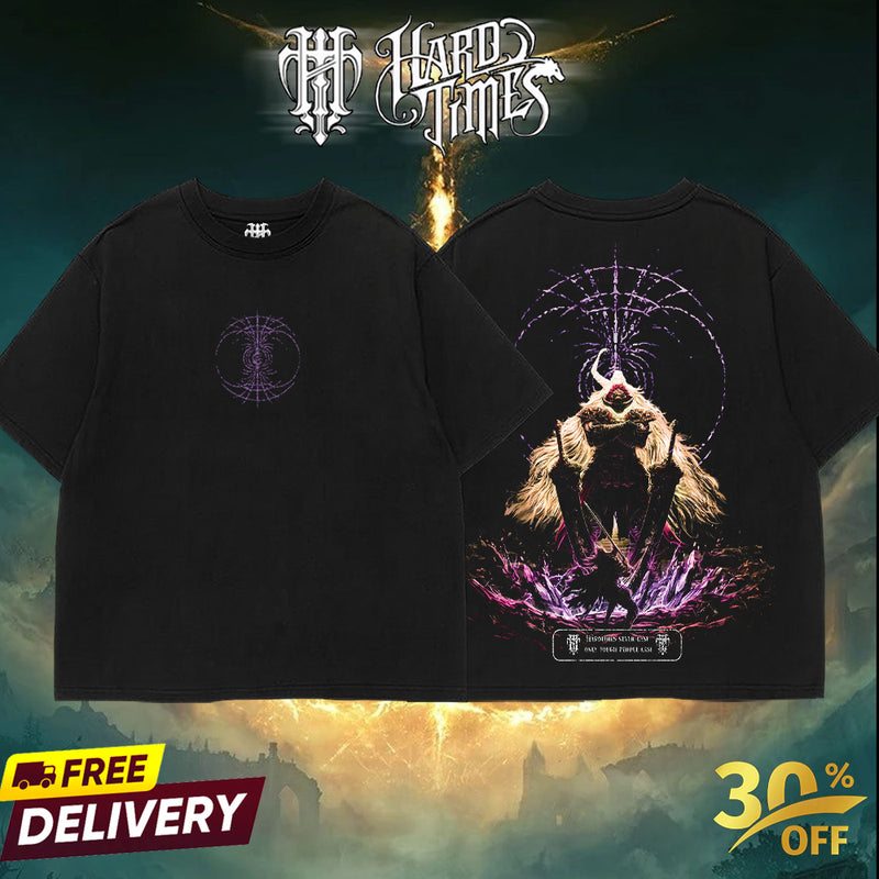 HardTimeClothing - Radahn Elden Ring Boss Retro Vintage Unisex Oversize Anime Manga Game Acid Washed Heavyweight Cotton T-shirt, Anime Merch, Gift For Anime Fan. Clothes Oversized