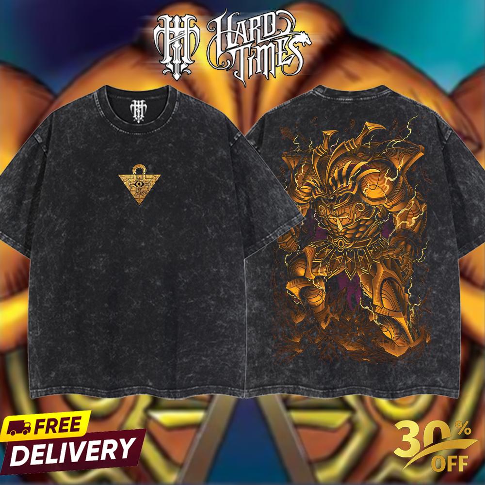 HardTimeClothing - Exodia God YugiOh Vintage Unisex Oversize Anime Manga Washed Heavyweight Cotton T-shirt, Gift For Anime Fan