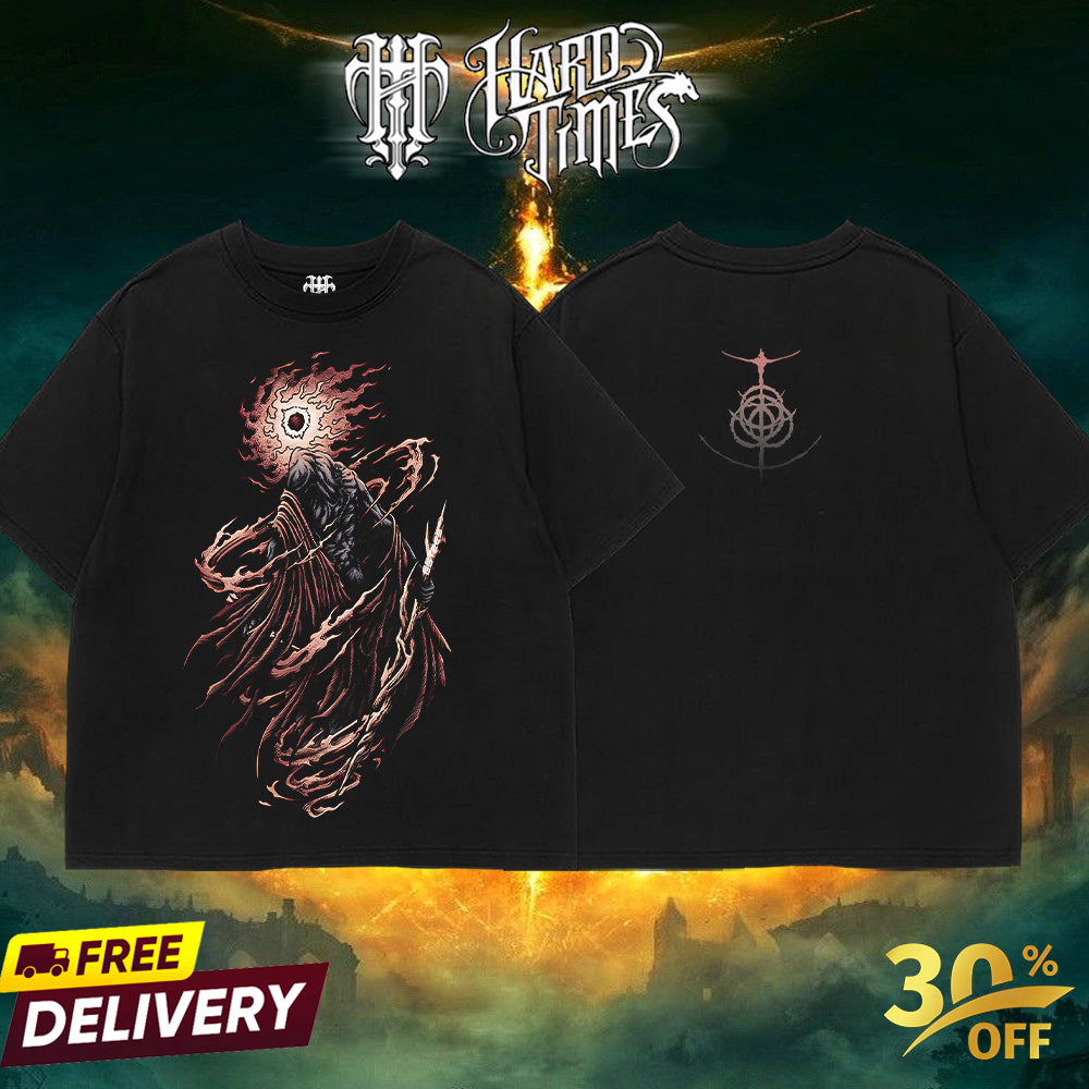 HardTimesClothing - Frenzy Flame v3 Elden Ring Boss, From Software Collection Game Oversized Washed Tee Acid Washed Lightweight TSHIRT, Gift for him her Clothes Cotton