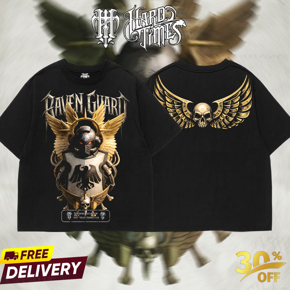 HardTimesClothing - Raven Guard Warhammer 40K From Software Collection Game Oversized Washed Tee Acid Washed Lightweight TSHIRT, Gift for him her Clothes Cotton (Copy)