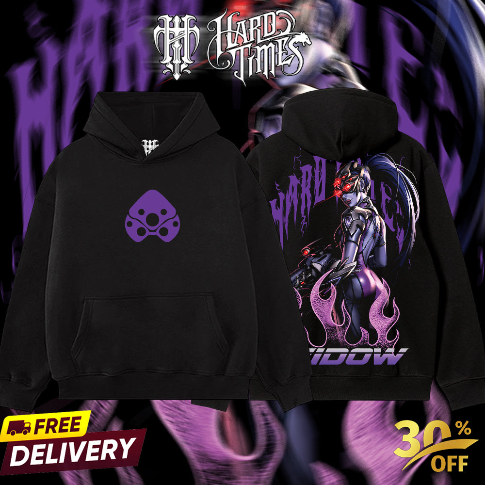 HardTimesClothing - Widow Maker Overwatch, Blizzard Collection Game Oversized Washed Tee Acid Washed Lightweight TSHIRT, Gift for him her Clothes Cotton (Copy)
