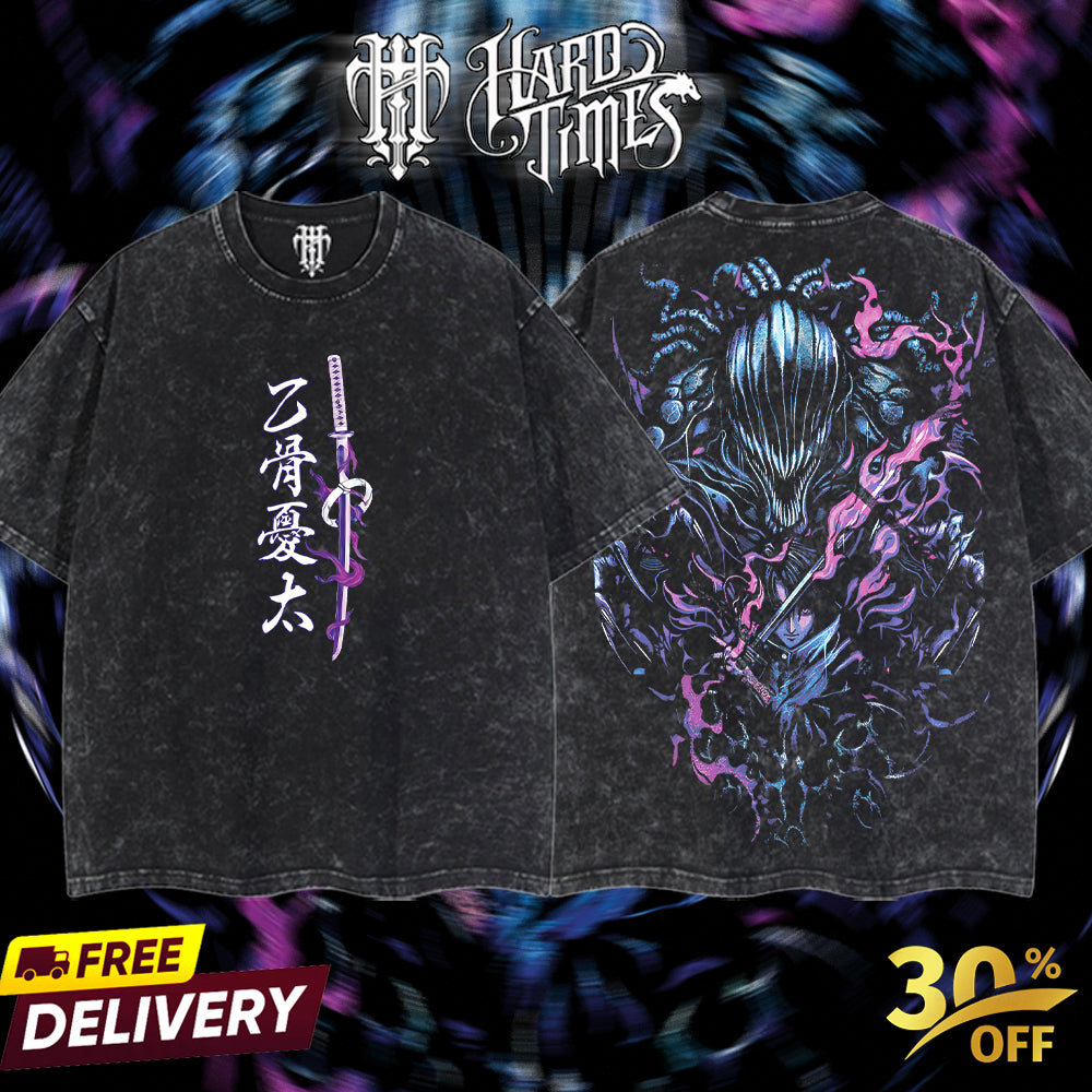 HardTimesClothing - "Yuta x Rika" Jujutsu Kaisen Retro Vintage Unisex Oversize Anime Manga Acid Washed Heavyweight Cotton T-shirt, Anime Merch, Gift For Anime Fan. Clothes Oversized