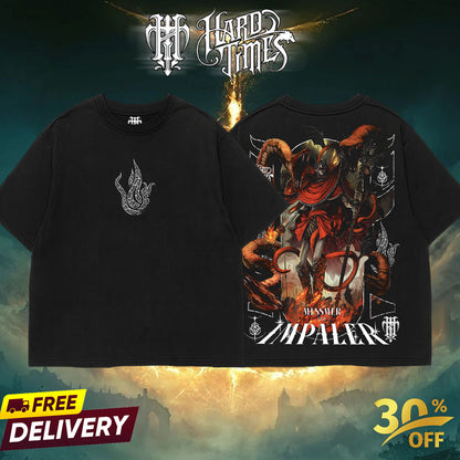 HardTimesClothing Messmer The Impaler Elden Ring Retro Vintage Unisex Oversize Anime Manga Acid Washed Heavyweight Cotton T-shirt, Anime Merch, Gift For Anime Fan. Menswear Oversized